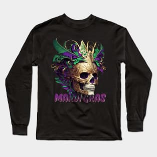 Mardi Gras 2023 Skeleton Design Long Sleeve T-Shirt